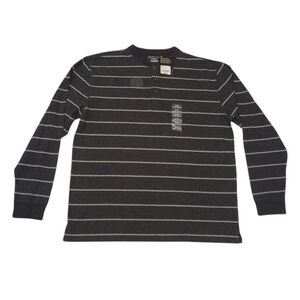 St John's Bay Men's Large Shirt Sueded Henley‎ NEW WITH TAGS Long Sleeve Gray